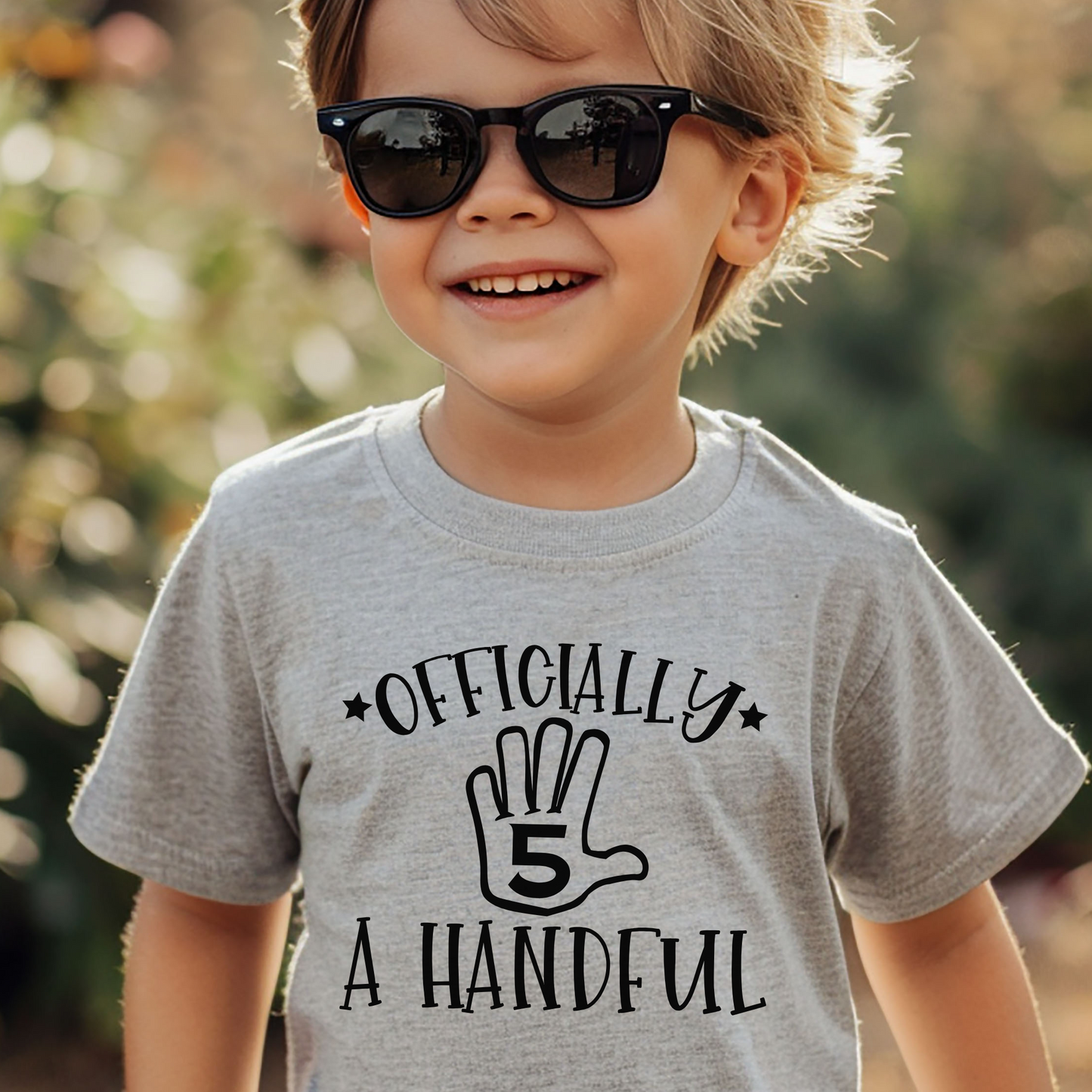Officially Five A Handful Birthday T-shirt