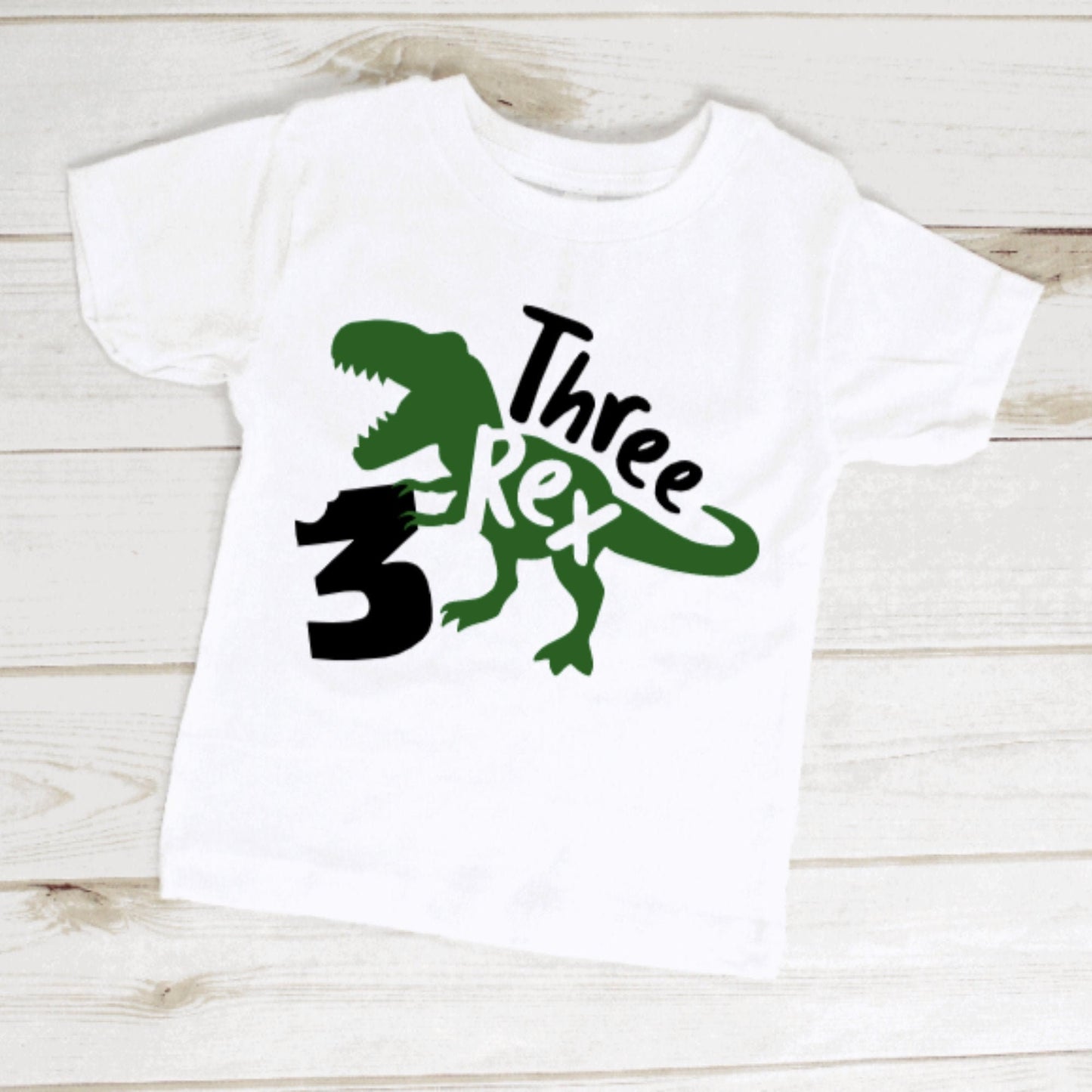 Three Rex Dinosaur Birthday Shirt