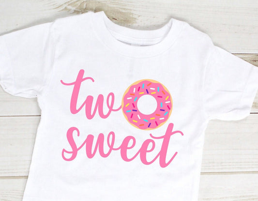 Two Sweet Donut Kids Birthday Shirt