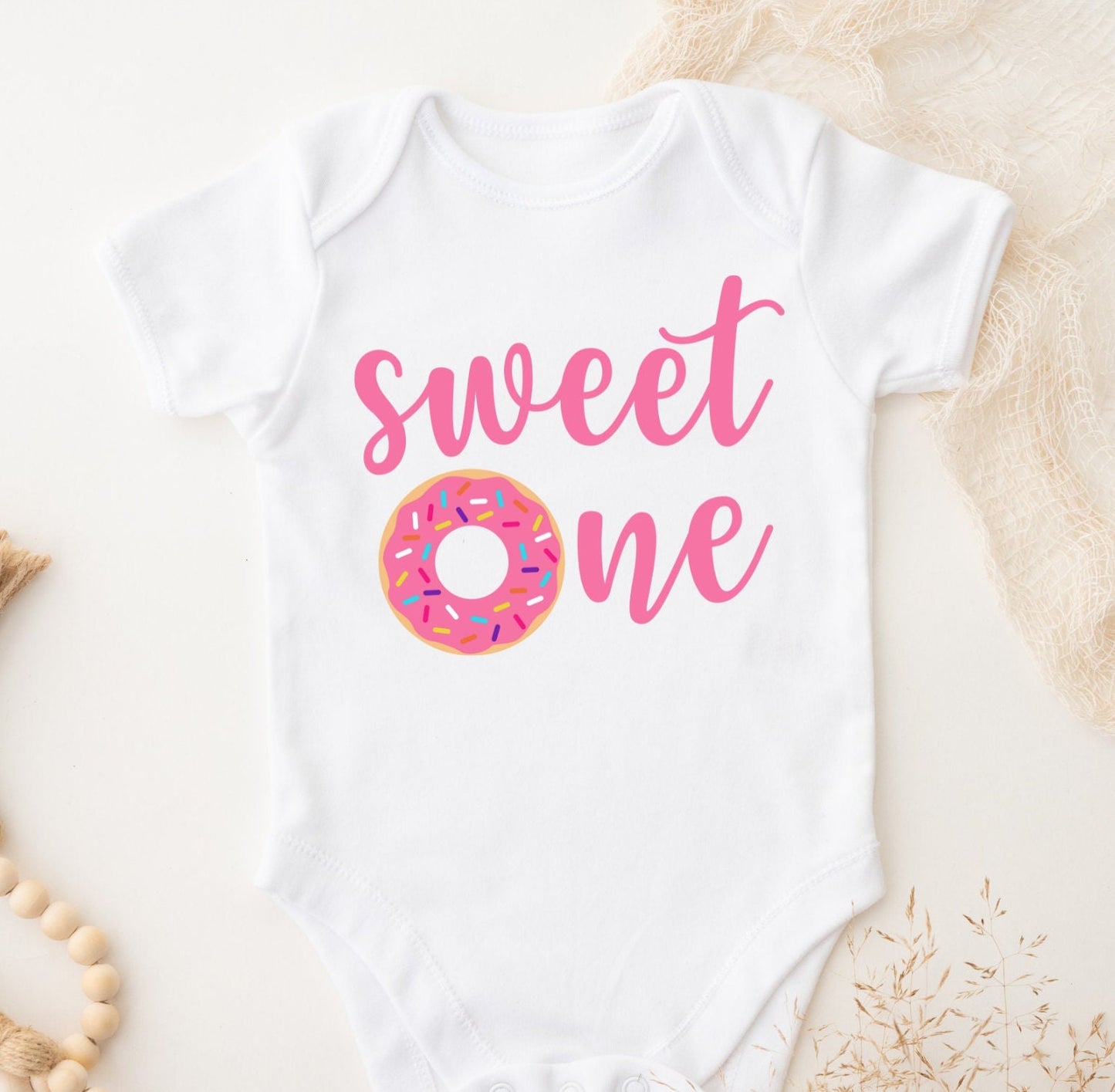 Sweet One Donut 1st Birthday Bodysuit