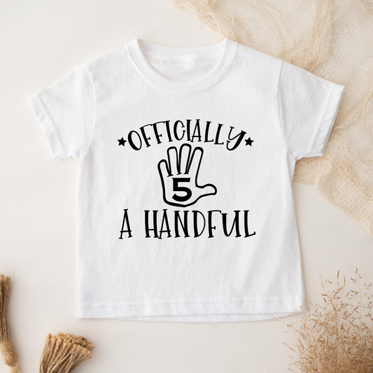 Officially Five A Handful Birthday T-shirt